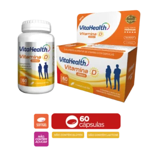 VitaHealth Vitamina D- MELHORAS DOS SISTEMAS IMUNOLOGICOS E PREVENÇÃO DE DEPRESSÃO E ANSIEDADE - Image 1