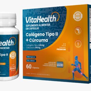 VitalHealth Colágeno Tipo II + Cúrcuma 60 Cápsulas - Imagem 1